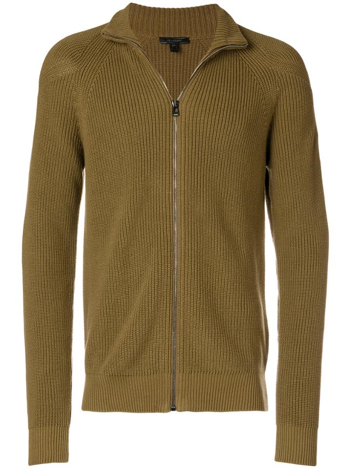 Belstaff Ribbed Zipped Turtleneck Sweater - Brown