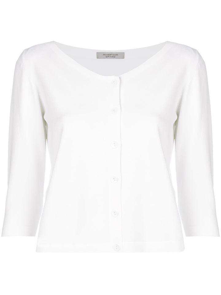 D.exterior V-neck Fitted Cardigan - White