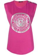 Balmain Medallion Print Vest Top - Pink