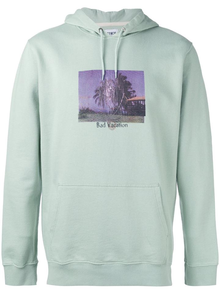 Edwin Photo Print Hoodie, Men's, Size: Large, Green, Cotton