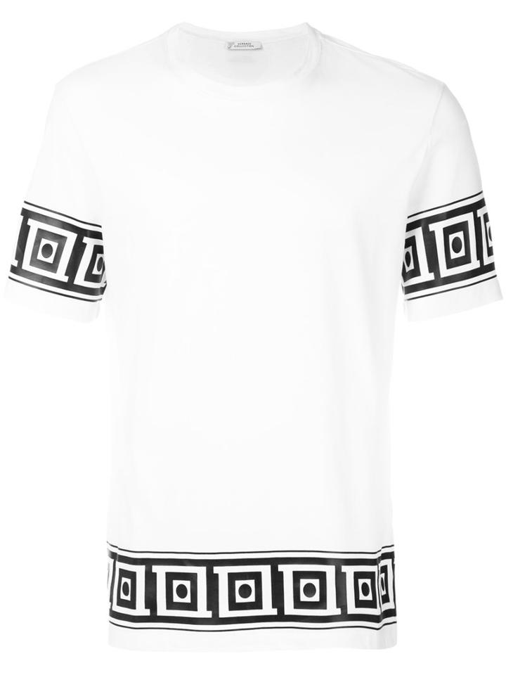 Versace Collection - Printed Trim T-shirt - Men - Cotton - L, White, Cotton