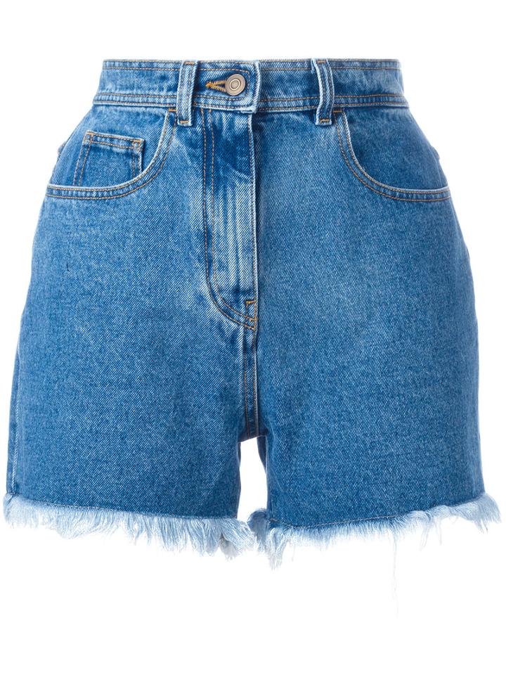 Philosophy Di Lorenzo Serafini Frayed Denim Shorts, Women's, Size: 44, Blue, Cotton