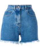 Philosophy Di Lorenzo Serafini Frayed Denim Shorts, Women's, Size: 44, Blue, Cotton