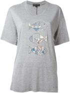 Markus Lupfer Orla T-shirt, Women's, Size: L, Grey, Cotton/viscose