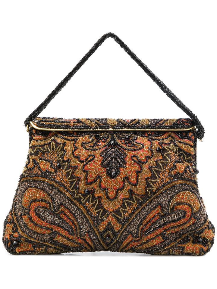 Rewind Vintage Affairs Paisley Beaded Handbag - Yellow & Orange
