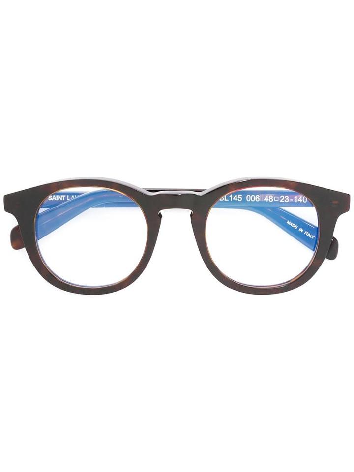 Saint Laurent - Round Frame Glasses - Unisex - Acetate - 48, Brown, Acetate