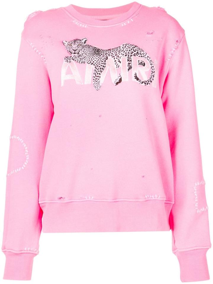 Amiri Leopard Print Sweater - Pink