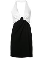 Galvan Halterneck Contrast Mini Dress - White