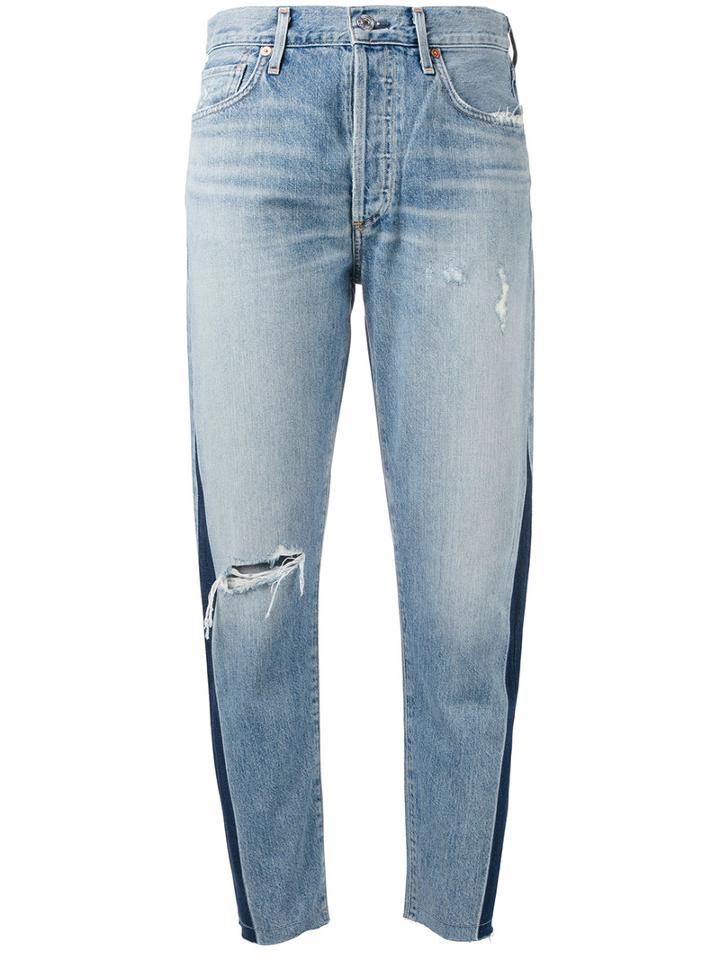 Citizens Of Humanity - Liya Faded High Rise Jeans - Women - Cotton/lyocell - 28, Blue, Cotton/lyocell