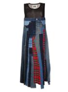 Junya Watanabe Comme Des Garçons Patchwork Denim Dress, Women's, Size: Small, Black, Cotton/polyester