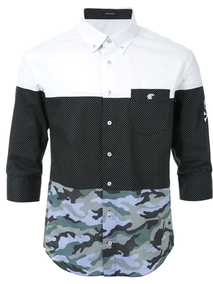 Loveless - Mixed-print Shirt - Men - Cotton - 0, White, Cotton