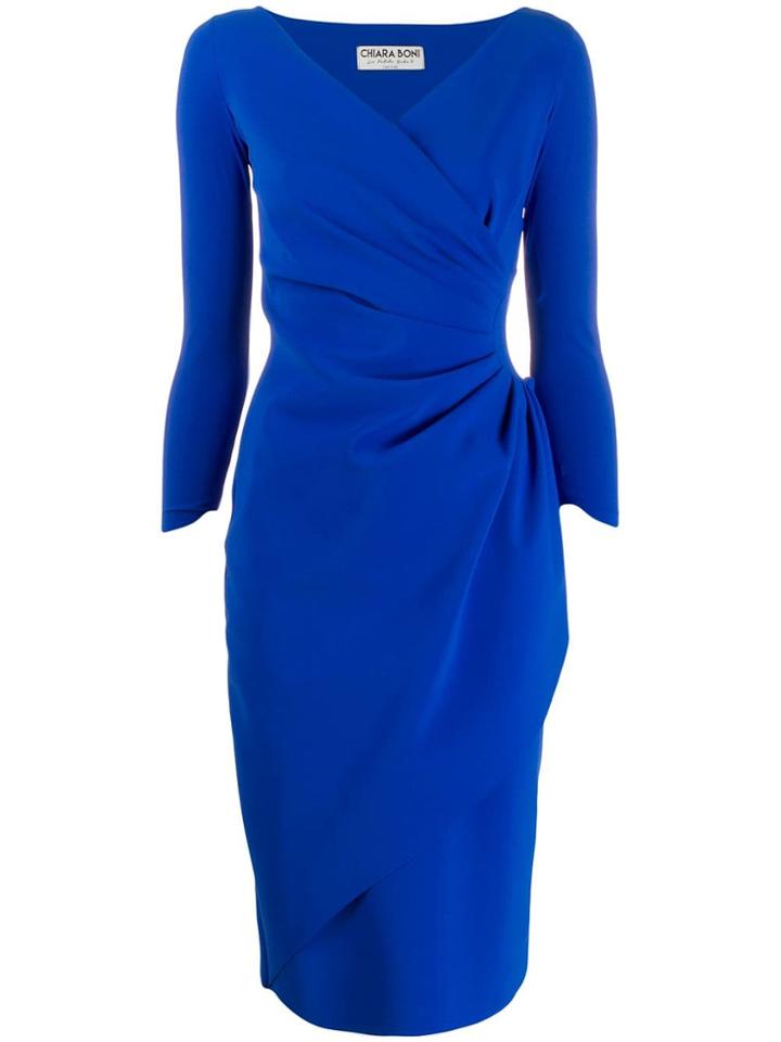 Le Petite Robe Di Chiara Boni Ruched Midi Dress - Blue