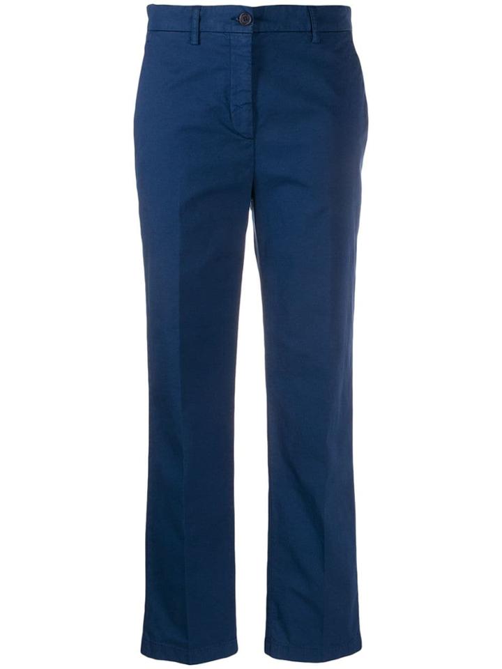 Aspesi Mid Rise Straight Trousers - Blue