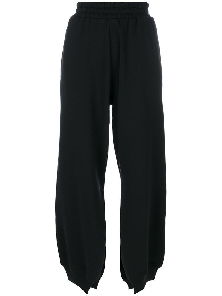 Mm6 Maison Margiela - Open-leg Sweat Pants - Women - Cotton/polyester - M, Black, Cotton/polyester