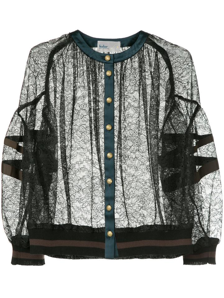 Kolor Sheer Buttoned Blouse - Black