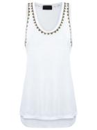 Andrea Bogosian Embroidered Tank Top, Women's, Size: P, White, Cotton