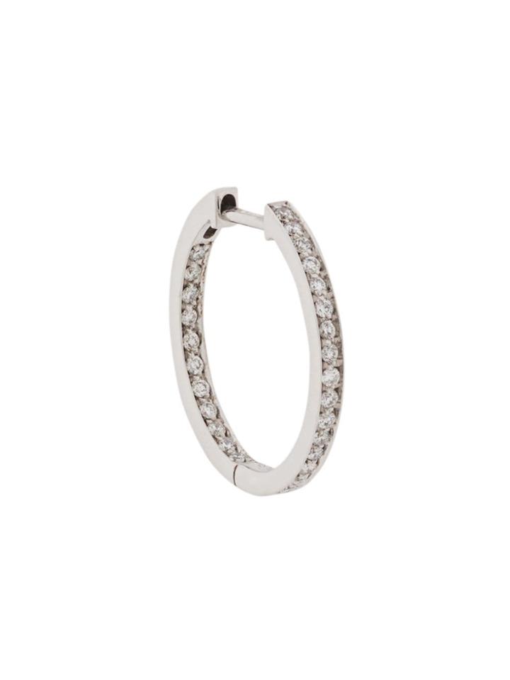 Vanrycke Diamond Embellished Hoop Earring - White Gold
