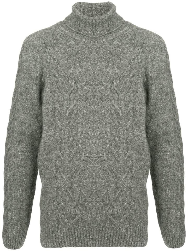 Commune De Paris High Neck Knit Sweater - Grey