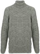 Commune De Paris High Neck Knit Sweater - Grey
