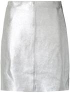 Nk Metallic Leather Skirt - Grey