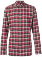 Z Zegna Diego Gingham Buttoned Shirt - Red