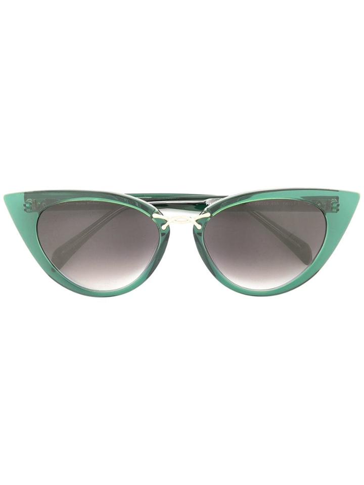 Oscar De La Renta Oversized Cat Eye Sunglasses - Green