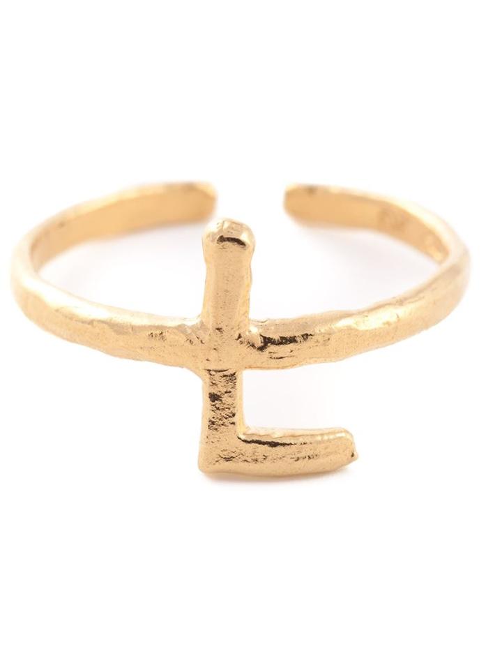 Bjorg 'l Alphabet Ring', Women's, Metallic