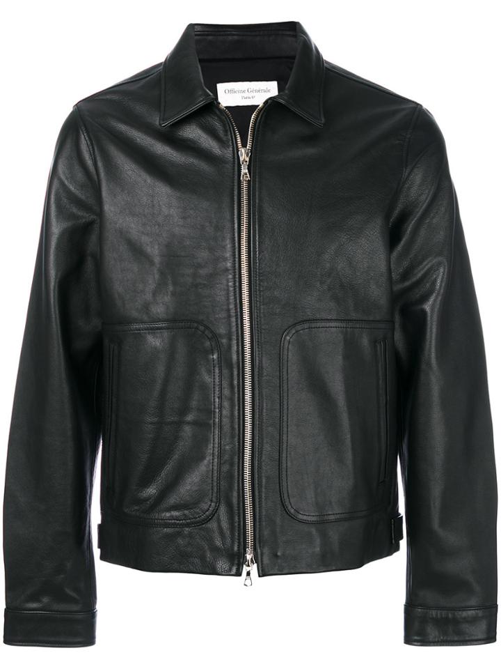 Officine Generale Front Pocket Zip Jacket - Black