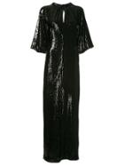 Osman Sequinned Long Dress - Black