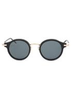 Thom Browne Round Frame Sunglasses, Men's, Acetate/12kt Gold/glass