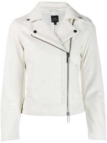 Armani Exchange Biker Jacket - White