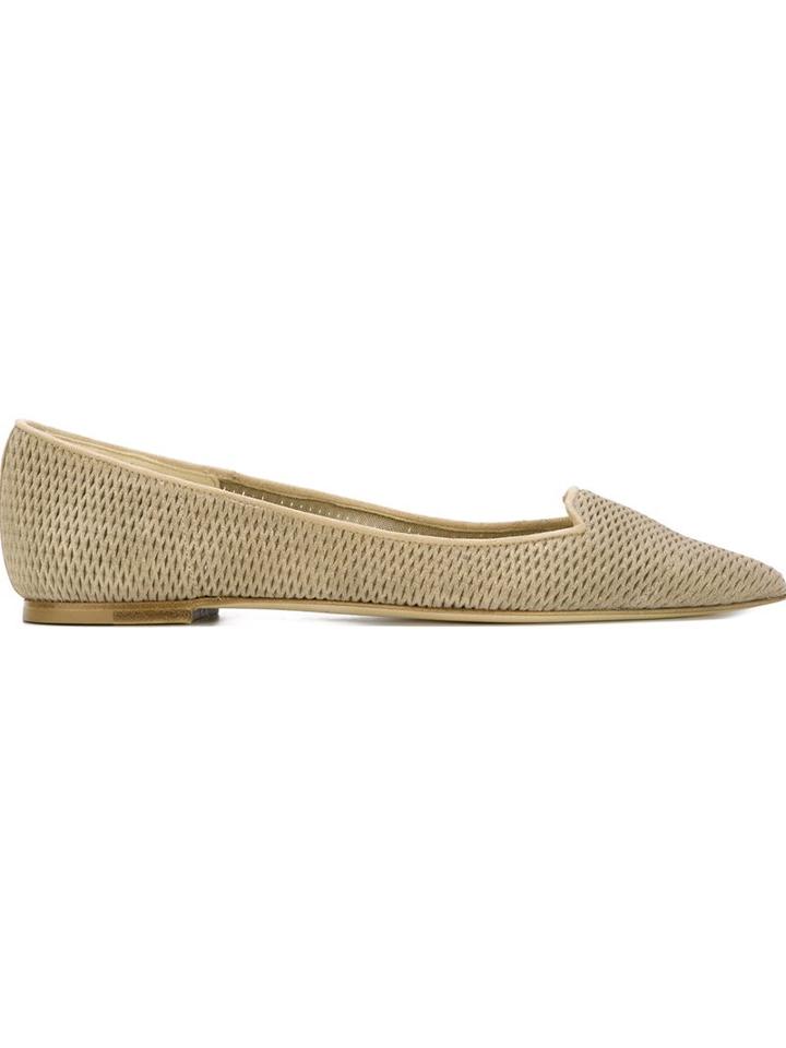 Jimmy Choo Attila Ballerinas, Women's, Size: 36.5, Nude/neutrals, Leather/nylon