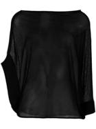 Lost & Found Ria Dunn Asymmetric-sleeve Sheer Top - Black