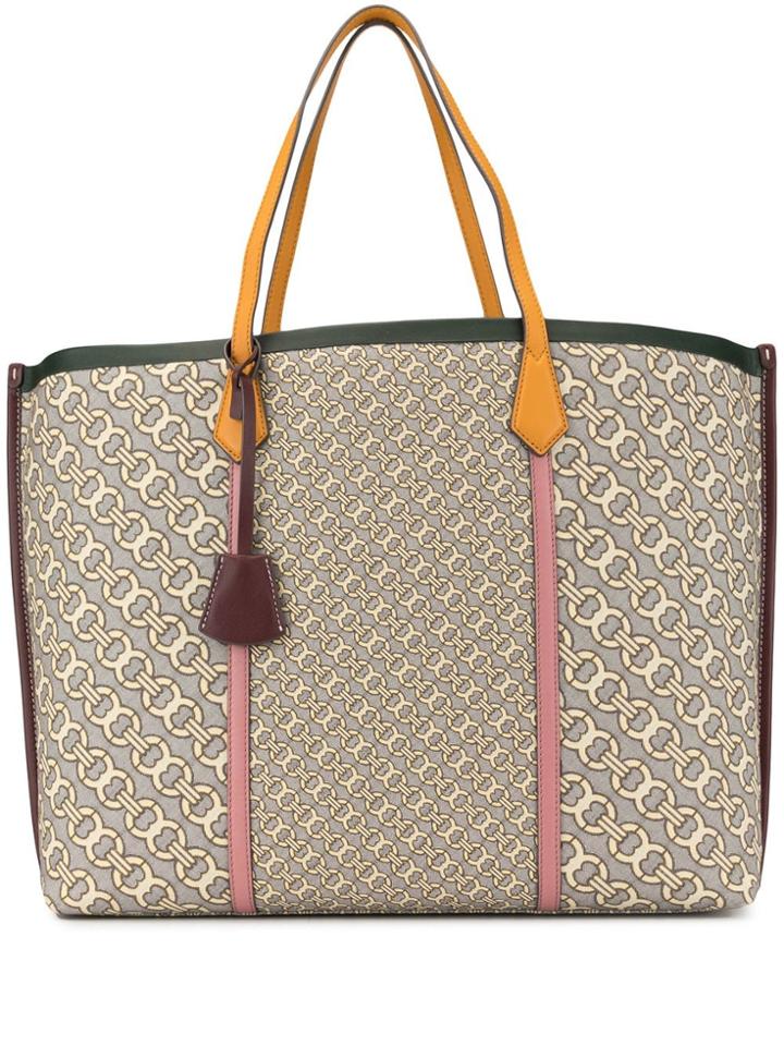 Tory Burch Perry Jacquard Oversized Tote Bag - Grey