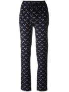 Markus Lupfer Bumble Bee Print Track Pants, Women's, Size: Medium, Black, Silk