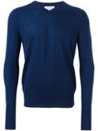 Ballantyne V-neck Pullover, Men's, Size: 48, Blue, Silk/cashmere