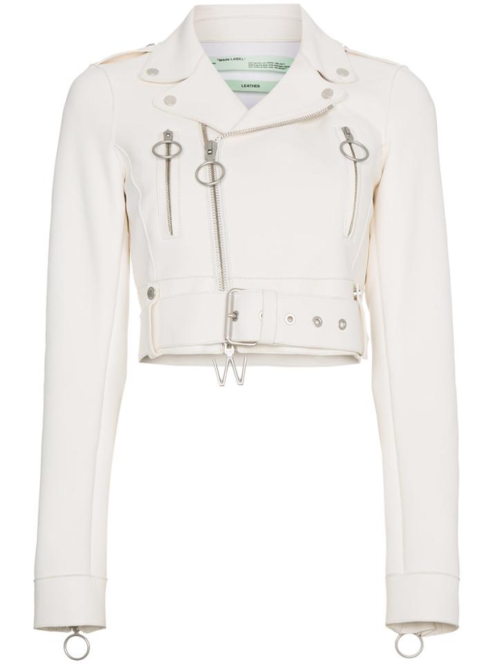 Off-white Leather Biker Jacket