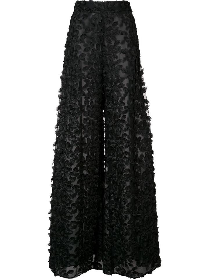 Christian Siriano Petal Lace Pants, Women's, Size: 4, Black, Polyester