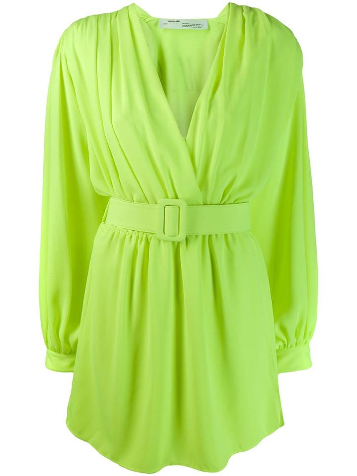 Off-white Neon Belted Dress - Yellow