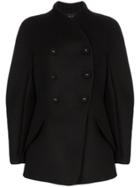 Proenza Schouler High Neck Double Breasted Cropped Coat - Black