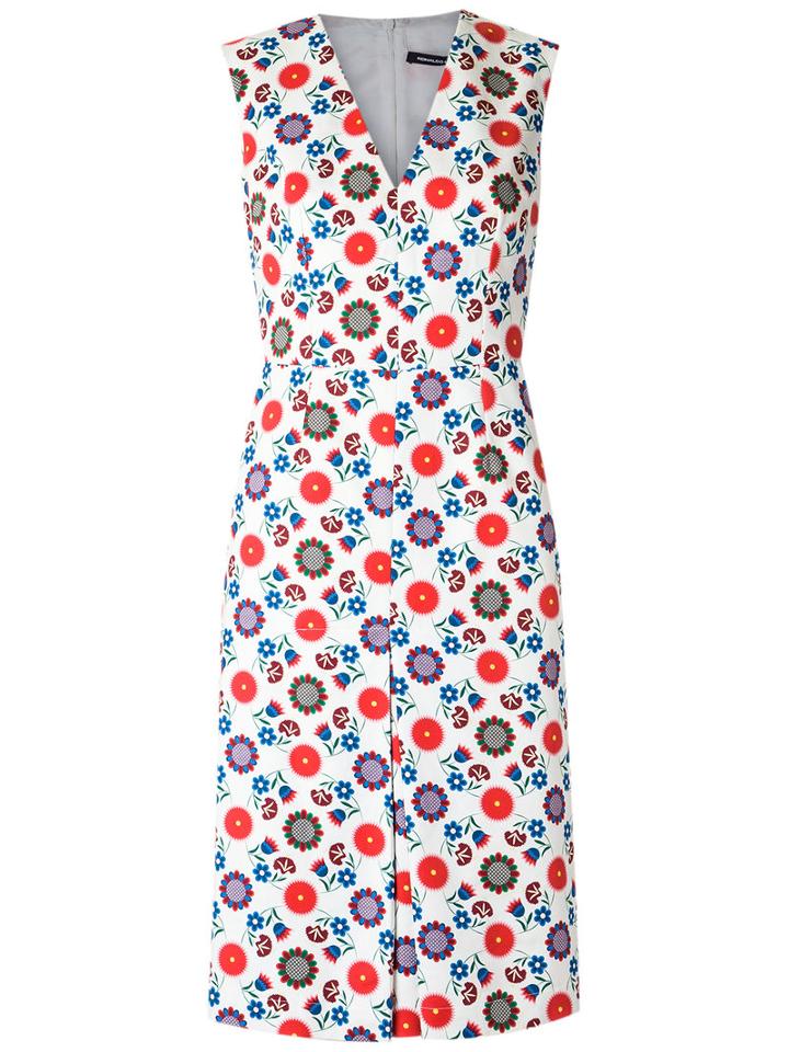 Reinaldo Lourenço - Floral Print Dress - Women - Cotton - 40, White, Cotton