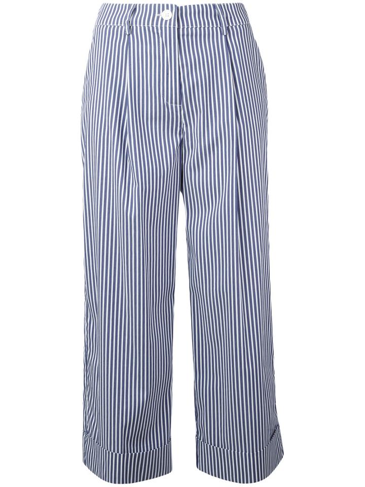 P.a.r.o.s.h. Cruise Cropped Trousers, Women's, Size: Xs, Blue, Cotton/polyamide/spandex/elastane