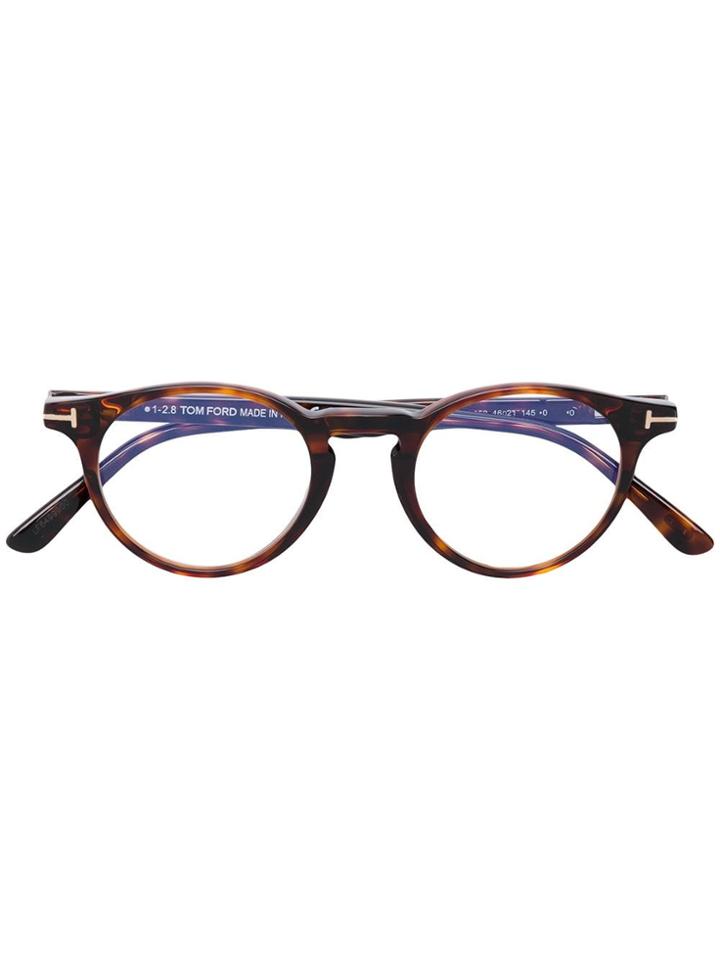 Tom Ford Eyewear Round Acetate Glasses - Brown