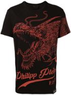 Philipp Plein Dragon Embellished T-shirt, Men's, Size: Large, Black, Cotton/crystal