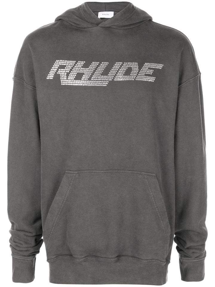 Rhude Hooded Logo Sweatshirt - Black