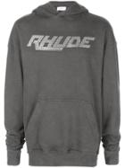 Rhude Hooded Logo Sweatshirt - Black