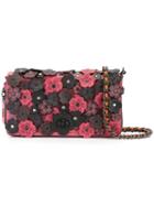 Coach Flower Embellished Crossbody Bag, Women's, Pink/purple, Leather/metal (other)