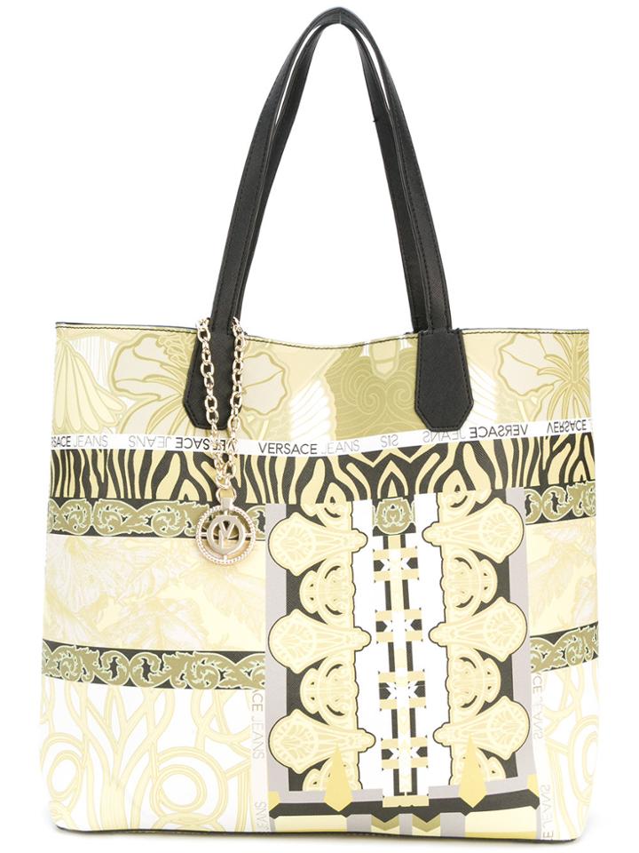Versace Jeans Multi-pattern Tote - Yellow & Orange