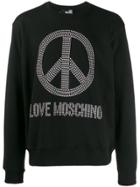 Love Moschino Rhinestone Logo Sweatshirt - Black