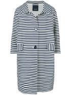 's Max Mara Striped Cocoon Coat - Blue